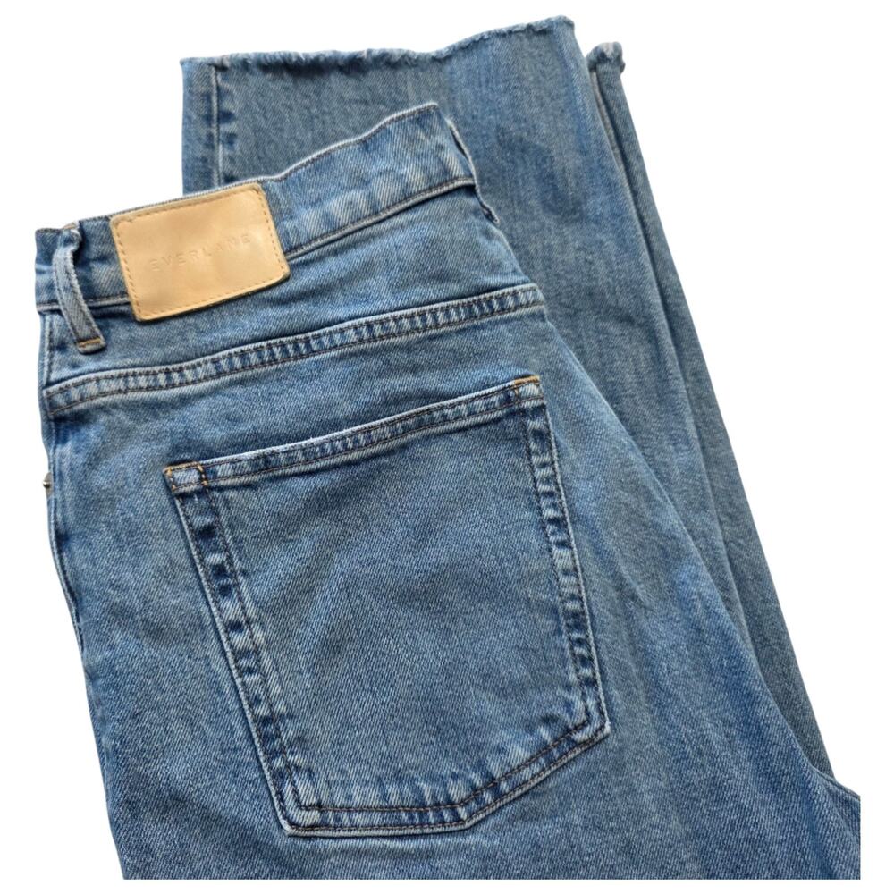 Everlane The Way-High Jean Women's 31 Regular Light Wash Raw Hem Straight Leg
